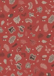 Under The Oak Tree Fabric | Scattered Woodland Nut Brown