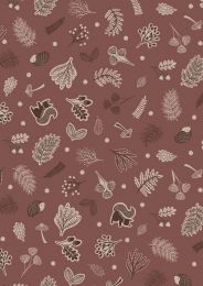 Under The Oak Tree Fabric | Scattered Woodland Mid Brown