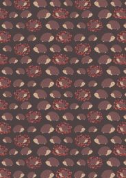 Under The Oak Tree Fabric | Hedgehog Family Darkest Brown