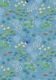 The Village Pond Fabric | Duck Pond Sky Blue