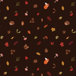 A Winter Nap Fabric | Foliage & Friends Brown