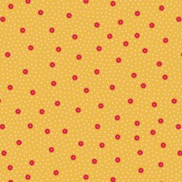 Little Matryoshka Fabric | Daisy Dot Yellow