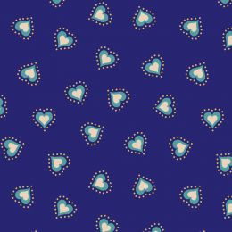 Little Matryoshka Fabric | Hearts Blue