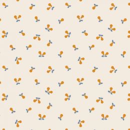 Wintertide Fabric | Pears Cream - Gold Metallic