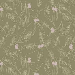 Lewis & Irene Autumn Fields Reloved Fabric | Barley Mice Country Green