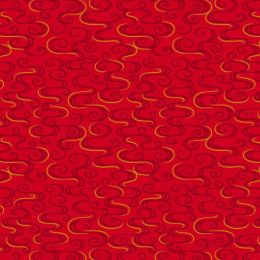 Year Of The Dragon Lewis & Irene Fabric | Dragon On Swirl Red, Metallic