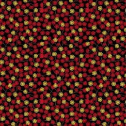 Year Of The Dragon Lewis & Irene Fabric | Red & Gold Aster Black, Metallic