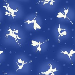 Glow Fairies Lewis & Irene Fabric | Fairies Blue