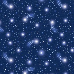 Glow Fairies Lewis & Irene Fabric | Starry Sky Dark Blue