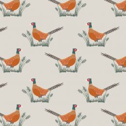 Country Life Fabric | Pheasants Dark Cream