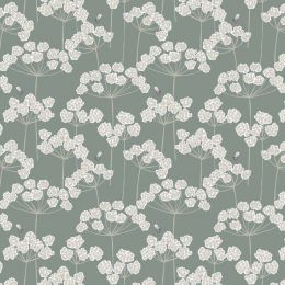 Country Life Fabric | Cow Parsley & Bee Green