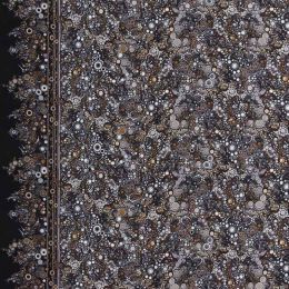 Effervescence Fabric | Full Width Border Multi Dot Stone