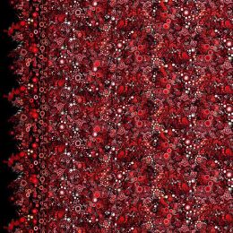 Effervescence Fabric | Full Width Border Multi Dot Red