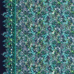Effervescence Fabric | Full Width Border Multi Dot Ocean