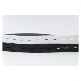 19mm Buttonhole Elastic | Black or White