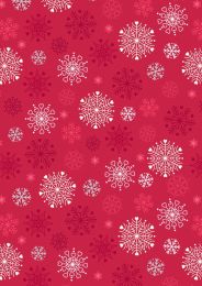 Hygge Glow Fabric | Snowflakes Red