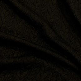 Cable Knit Jersey Fabric | Black