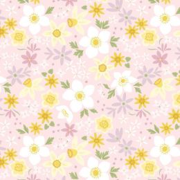 Cassandra Connolly Joys Of Spring Fabric | Springtide Pastel Pink