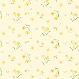 Cassandra Connolly Joys Of Spring Fabric | Daffodil Delight Pastel Yellow