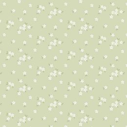 Cassandra Connolly Joys Of Spring Fabric | Flowerets Pale Sage Green