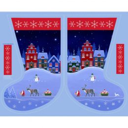 Tomtens Village Fabric | Large Stocking Panel