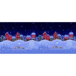 Tomtens Village Fabric | Border Print (Wider Width)