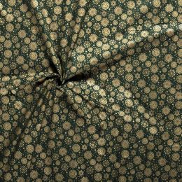 Stitch It, Christmas Metallic Fabric | Snowflakes Green