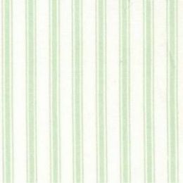 Ticking Stripe Cotton Fabric Print | Mint