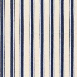 Ticking Stripe Cotton Fabric Print | Navy