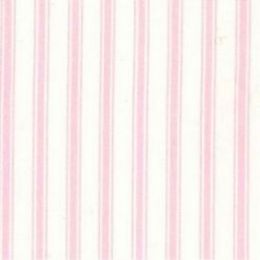 Ticking Stripe Cotton Fabric Print | Pink