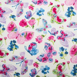 Cotton Rich Jersey Fabric | Butterfly Floral