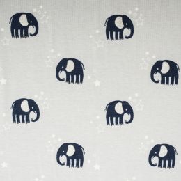 Cotton Rich Jersey Fabric | Glitter Detail - Elephant