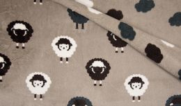 Double Sided Supersoft Fleece | Sheep - Clouds Taupe