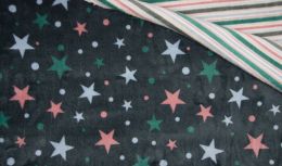 Double Sided Supersoft Fleece | Stars - Stripes Grey
