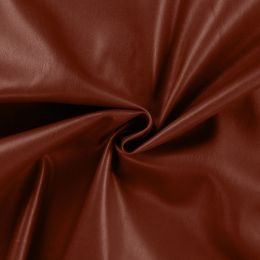 Suede Backed Leather Fabric | Deep Terracotta
