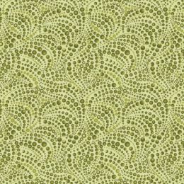 Cat-I-Tude Fabric | Tonal Beaded Swirls Green
