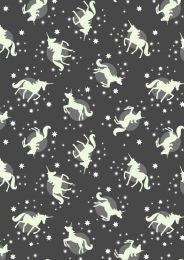 Fairy Nights Fabric | Unicorn Spots Black