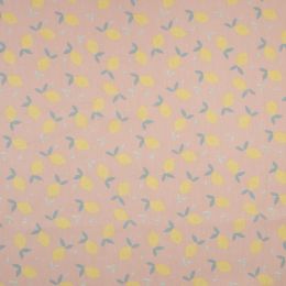 Organic Cotton Fabric | Lemon Dusty Rose