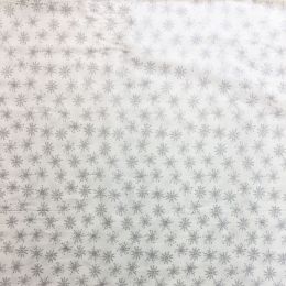 Cotton Fabric Metallic Print | Christmas Star White