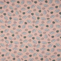 Organic Jersey Fabric | Elephants Rose