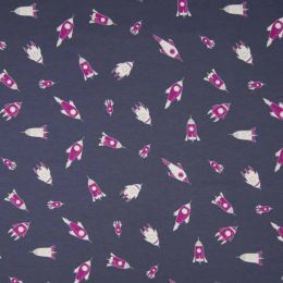 Jersey Cotton Fabric | Galaxy Navy