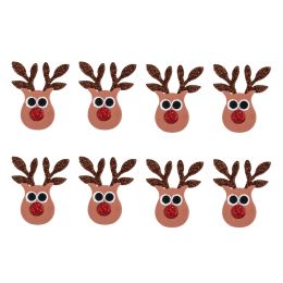 Christmas Embellishments | Glitter Reindeer, 8pcs