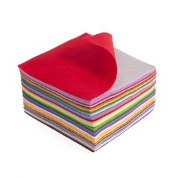 Acrylic Felt Pack, 15 x 15cm | Assorted Colours - 42pcs