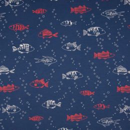 French Terry Fabric | Fish Navy