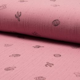 Double Gauze Fabric | Cactus Old Pink