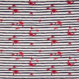 Jersey Cotton Fabric | Crabs Navy