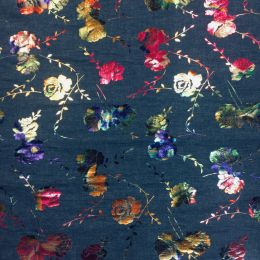 Long Island Printed Denim | Roses Multicolour Foil