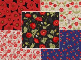 Poppies Fabric | Fat Qaurter Pack 3