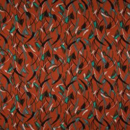 Viscose Twill Print Fabric | Abstract Autumn - Terracotta