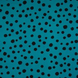 Viscose Twill Print Fabric | Multi Spot Turquoise